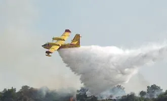 Brucia la macchia mediterranea: il vento spinge il rogo, decisivo l'intervento del Canadair