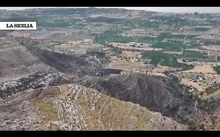 La collina di Avola il giorno dopo il devastante incendio. Le immagini dal drone 